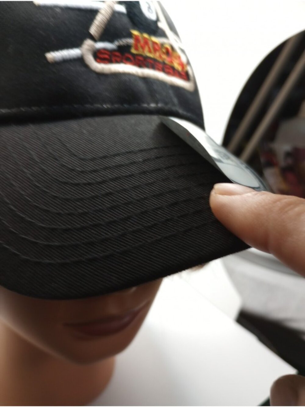 New Era Size S/M MBO5 Sports bar Hat Cap Black & White fitted Truckers cap S/M - Picture 2 of 11